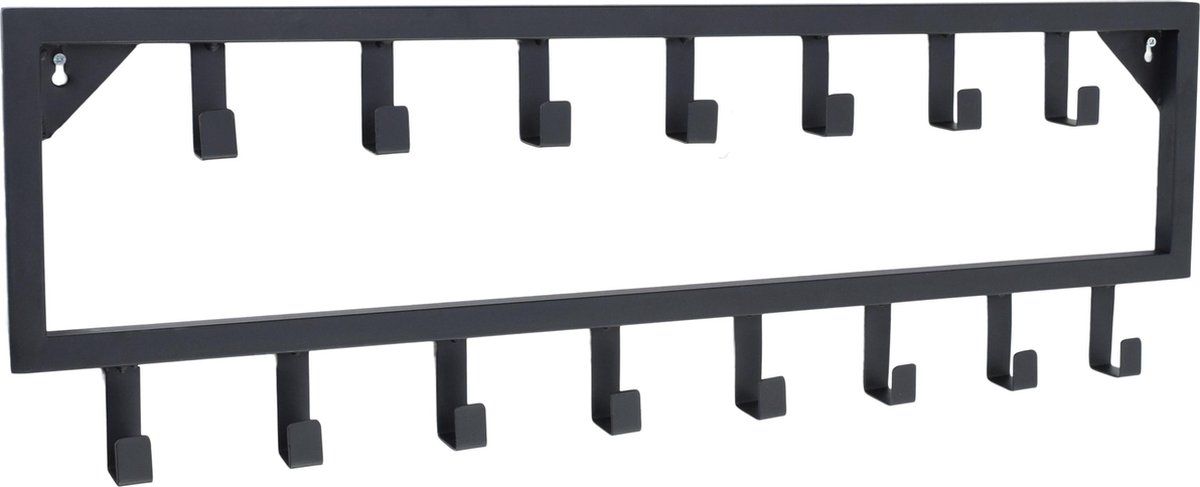 LOFT42 Bono Kapstok - Zwart – Metaal – 15 haken - 80x26x4