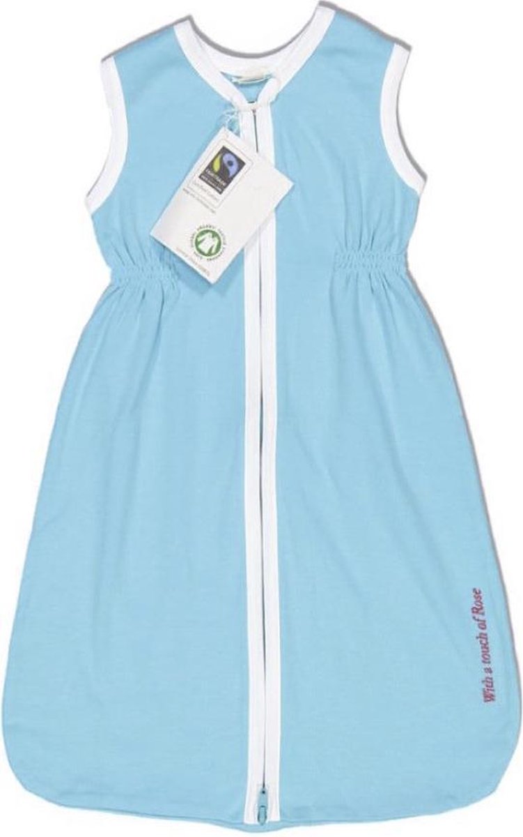 Biokatoenen slaapzak 110 cm van With a touch of Rose – Turquoise - Vanaf 21 maanden - Biologisch katoen – Fairtrade