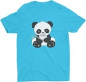 Pixeline Panda #Blue 142-152 12 jaar - Kinderen - Baby - Kids - Peuter - Babykleding - Kinderkleding - Panda - T shirt kids - Kindershirts - Pixeline - Peuterkleding