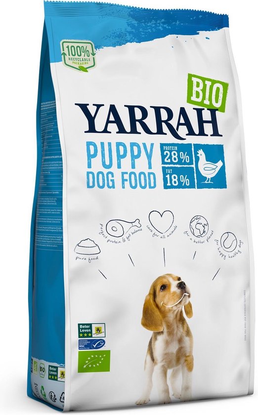 Yarrah Puppy - Biologisch - Kip - Hondenvoer - 2 kg NL-BIO-01