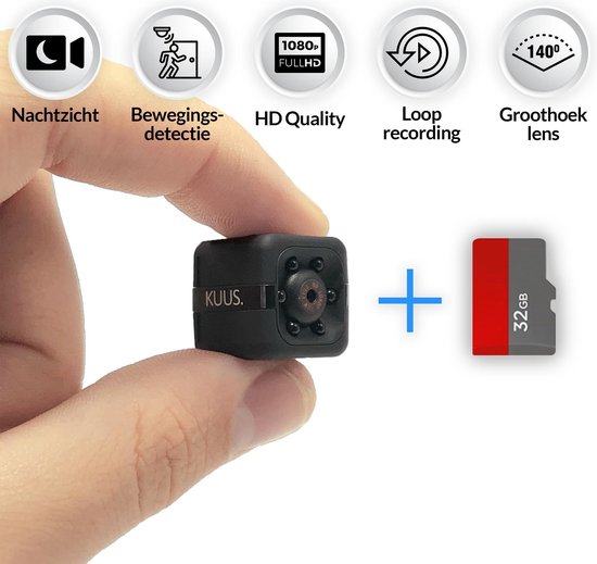 verzekering bout kwaliteit KUUS. C1 Mini Verborgen Spy Camera, Beveiligingscamera - Met 32 GB  Geheugenkaart -... | bol.com