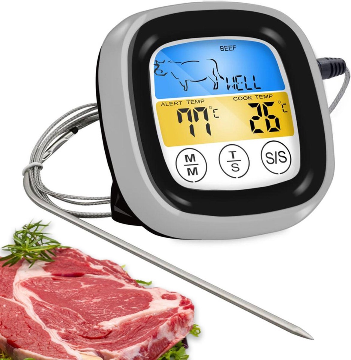 Mancor Digitale Vleesthermometer - Keukenthermometer - BBQ Thermometer - Oventhermometer - Mancor