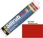 Soudal Silirub Color  kit - siliconekit – montagekit – kit - RAL 3020 - Verkeersrood – 114294
