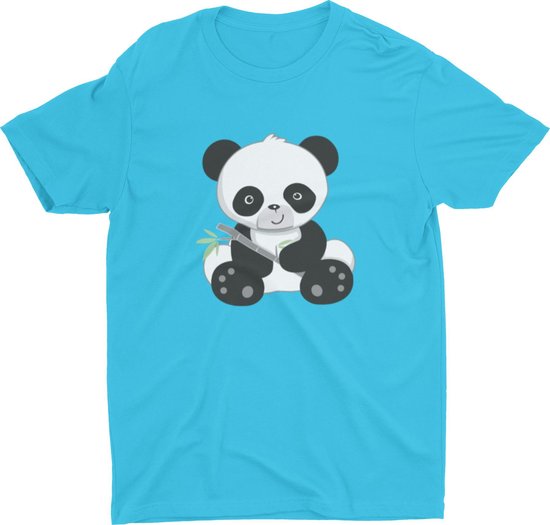 Pixeline Panda #Blue 86-94 2 jaar - Kinderen - Baby - Kids - Peuter - Babykleding - Kinderkleding - Giraffe - T shirt kids - Kindershirts - Pixeline - Peuterkleding