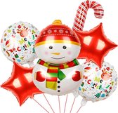 Ballonnen Set Kerst “Sneeuwpop Wit” 6 Delig
