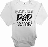 Zwangerschapsaankondiging rompertje voor opa-World's best dad grandpa-wit-zwart-Maat 62