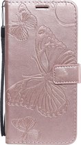 Oppo Reno 4 Pro 5G Hoesje - Mobigear - Butterfly Serie - Kunstlederen Bookcase - Roségoud - Hoesje Geschikt Voor Oppo Reno 4 Pro 5G