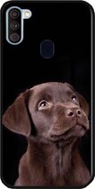 ADEL Siliconen Back Cover Softcase Hoesje Geschikt voor Samsung Galaxy A11/ M11 - Labrador Retriever Hond Bruin