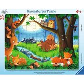 Ravensburger Kinderpuzzle - 05146 Wenn kleine Tiere schlafen gehen - Rahmenpuzzle für Kinder ab 3 Jahren, mit 35 Teilen