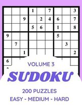 Sudoku 200 Puzzles Easy Medium Hard Volume 3: Sudoku For Adults - Answer Key Included