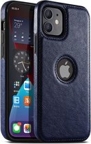 GSMNed - PU Leren telefoonhoes iPhone 12/12 Pro blauw – hoogwaardig leren hoesje blauw  - telefoonhoes iPhone 12/12 Pro blauw - lederen hoes voor iPhone 12/12 Pro blauw