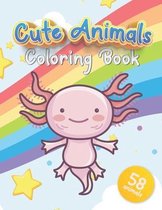 Cute Animals Coloring Book: Easy to color Adorable creatures for toddlers