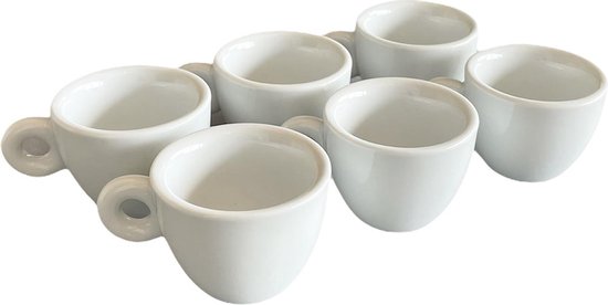 Espresso Kopjes - Espressokopjes - Espresso - Set van 6 - Porselein - Koffie Kopjes - 50ml - met Schotel - Merkloos