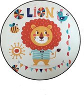 Popjes & Zo - speelkleed vloerkleed rond - babykamer - Lion Leeuw - 120 cm