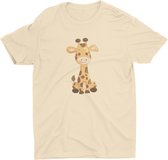 Pixeline Giraffe #Beige 96-104 4 jaar - Kinderen - Baby - Kids - Peuter - Babykleding - Kinderkleding - Giraffe - T shirt kids - Kindershirts - Pixeline - Peuterkleding