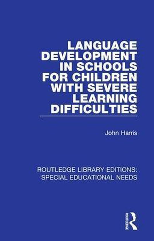 Routledge Library Editions: Special Educational Needs- Langu ... - cover