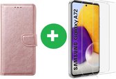 2-in-1 Beschermset Samsung Galaxy A72 5G Hoesje | Boekhoesje Rose Goud | Inclusief 2 stuks Screenprotector | Luxe Booktype A72 | A72 Hoesje | A72 Screenprotector Samsung Galaxy A72 hoesje - G