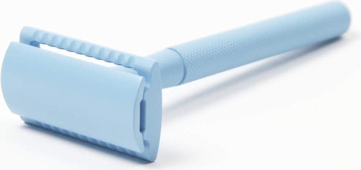 Safety Razor Blauw - trus. - 10 scheermesjes - voor vrouwen unisex - Double Edge Single Blade - Zero Waste - Duurzaam Scheren