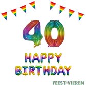 40 jaar Verjaardag Versiering Pakket Regenboog