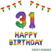 31 jaar Verjaardag Versiering Pakket Regenboog