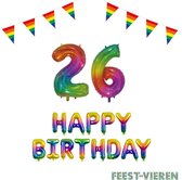 26 jaar Verjaardag Versiering Pakket Regenboog