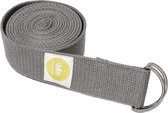 Yoga Riem Antraciet - 100% BIO katoen (KBA) - GOTS - voor betere rek - voor beginners en gevorderden - yogariem met metalen sluiting [250 x 3,8 cm] - yoga belt - yoga gordel - yoga