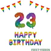 23 jaar Verjaardag Versiering Pakket Regenboog