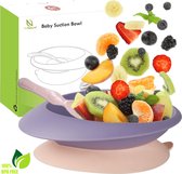 HI NATURE™ Bord zuignap | Kinderservies | Baby bordjes zuignap - Inclusief een lepeltje | Baby kom - Babybord - Kinderbord