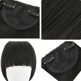 Clip In Pony Haarpony Fringe Bangs Hairextensions BLACK
