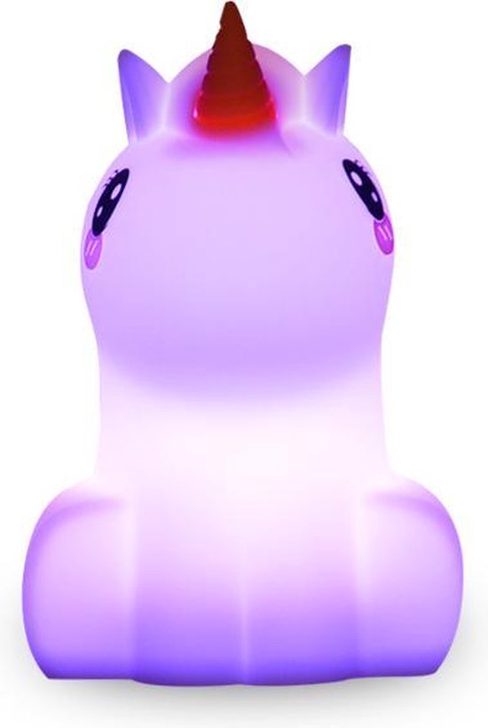 Simply for kids Nachtlamp Eenhoorn LED zacht silicone 12 CM 9 kleuren met oplaadbare batterij oplaadkabel en afstandsbediening van Simply for Kids — afbeelding 3
