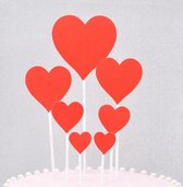Akyol - Hartjes taart prikker - Liefde prikker - Rood/Wit