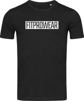 FitProWear Heren Slim-Fit T-Shirt Block - Zwart - Maat L - Casual T-Shirt - Sportshirt - Slim Fit Casual Shirt - Strak shirt - Slim-Fit T-Shirt - Zwart Shirt