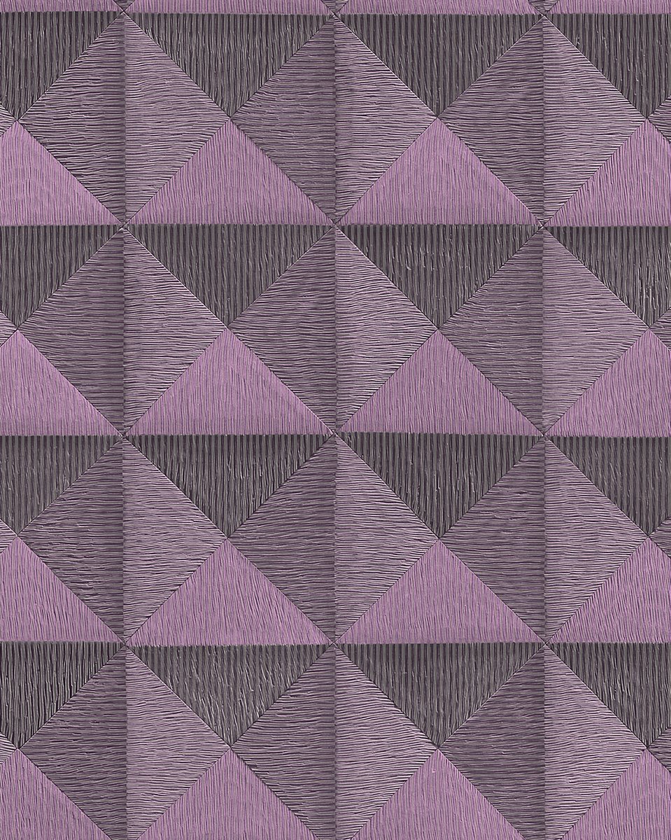 Grafisch behang Profhome BA220066-DI vliesbehang hardvinyl warmdruk in reliëf gestempeld met grafisch patroon en metalen accenten purper 5,33 m2