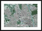 Helmond - stadskaart | Inclusief strakke moderne lijst | stadsplattegrond | poster van de stad| 40x30cm