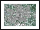 Enschede - stadskaart | Inclusief strakke moderne lijst| stadsplattegrond | poster van de stad| 40x30cm