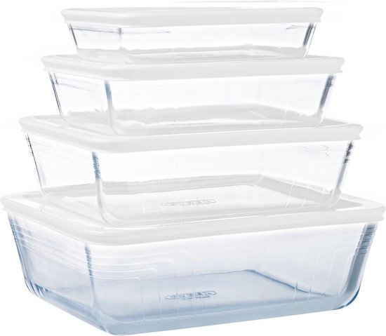 Pyrex - Cook & Freeze - Plat à four avec couvercle - Set de 4 pièces - Glas  | bol.com