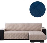 Moorea Chaise Longue Rechts - Bankbeschermer - 240cm breed - Blauw - Vochtafstotend - Twee kanten te gebruiken - OekoTex keurmerk