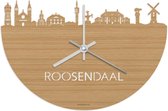 Skyline Klok Roosendaal Bamboe hout - Ø 40 cm - Woondecoratie - Wand decoratie woonkamer - WoodWideCities