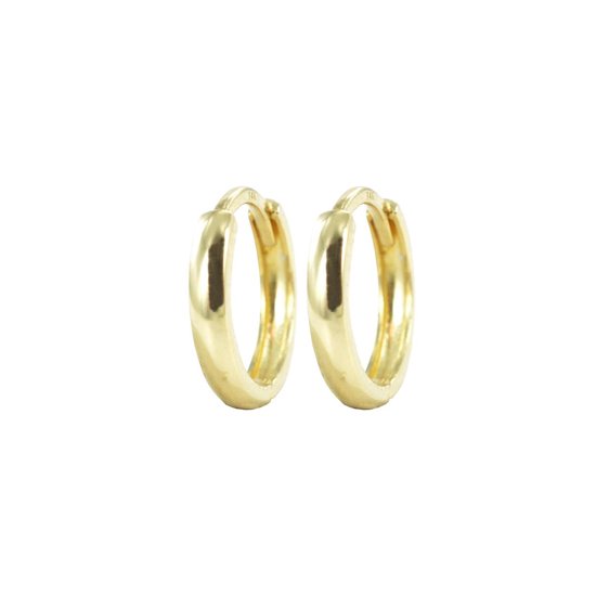 Silventi 9NBSAM-G190335 Boucles d' Boucles d'oreilles en or - Femme - Lisse - Hémisphère - Charnière - 12 x 2,3 mm - 14 carats - Or