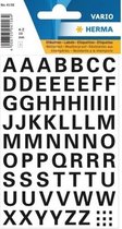 4x velletjes letters stickers zwart 10mm 65x stuks per vel - A t/m Z stickervellen - Hobby kantoor artikelen
