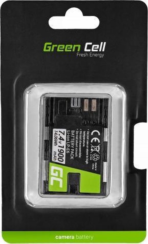 kennisgeving Verstoring Elegantie GREEN CELL Batterij LP-E6/LP-E6N Canon EOS 70D, 5D Mark II/ III/IV, 80D, 7D  Mark II,... | bol.com