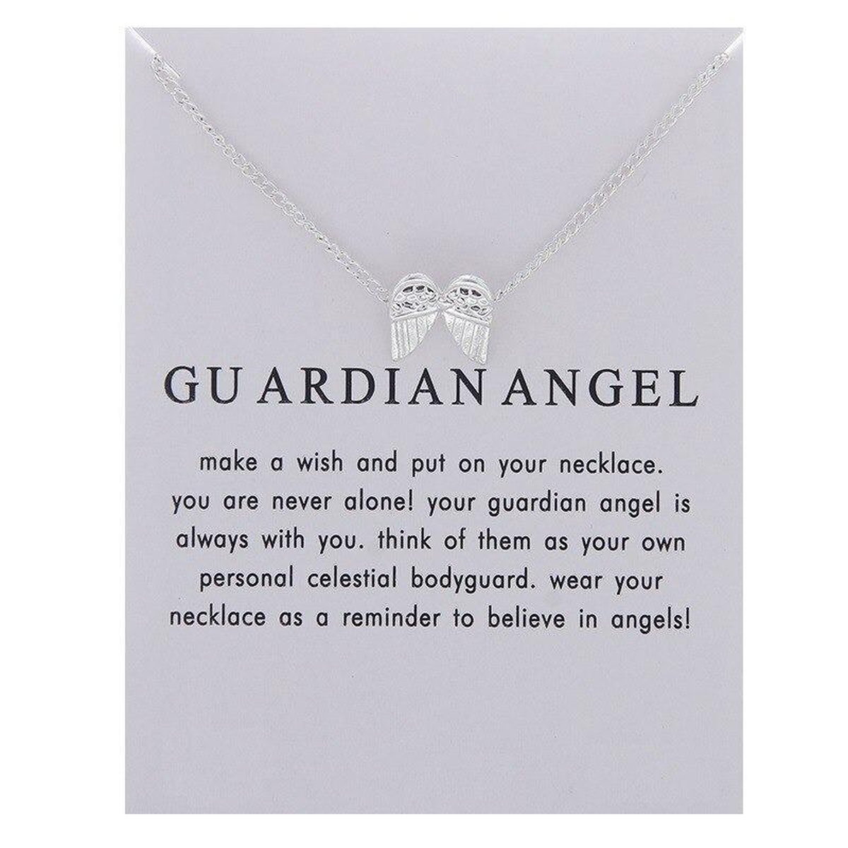 Kasey Guardian Angel Ketting - Vleugels aan hanger ketting - Zilverkleurig