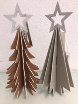 Decoratieve kerstboompjes set van hout - twee stuks