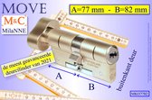 M&C MOVE high-tech security deurcilinder met Knop OVAAL 77x82 mm - SKG*** - Politiekeurmerk Veilig Wonen  -  inclusief gereedschap montageset en hangslot kaars