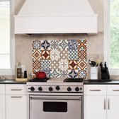 Crearreda - Achterwand Keukensticker – Azulejos – Rood - 65 x 47 cm