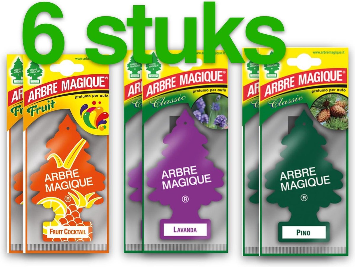 Wonderboom luchtverfrisser Arbre Magique voordeelpack 6 stuks