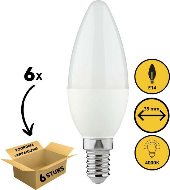 Lampe LED Proventa Longlife avec petit culot E14 - Bougie - 4000k