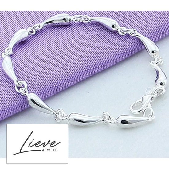 Armband - Water Drop Luxe - 925 Sterling Zilver - 19cm - Dames - Lieve Jewels - Lieve Jewels