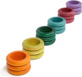 Grapat Houten Speelgoed 18 x Ringen ( 6 extra kleuren)