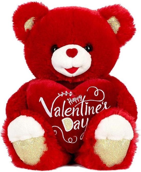 straal banner Kenmerkend beer rood hartjes de liefde of knuffelbeer valentijnsbeer | bol.com